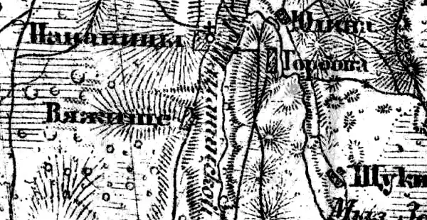 Деревня Пананицы на карте 1919 года