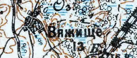 Деревня Вяжище карте 1926 года