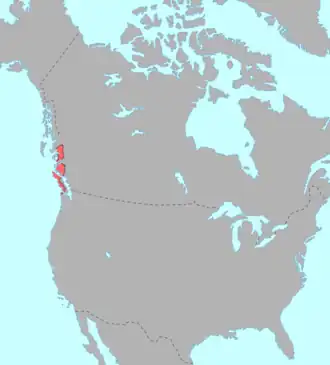 Территория распространения вакашских языков