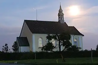 Часовня Обергримм ночью