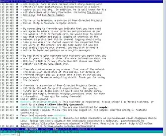 Скриншот программы WeeChat