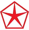 Эмблема автомобилей Крайслер White Red Pentastar