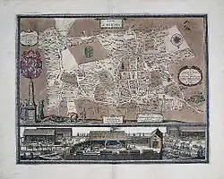 Гравюра на медной пластине «План соляных копей в Величке, 1645»