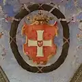 Герб в Посольском зале Королевского замка Варшавы, после 1720