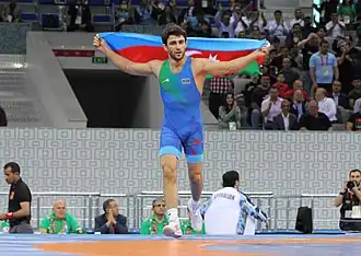 Мамедов празднует победу на Исламских играх 2017