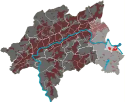 Положение района «Байенбург» в округе «Лангерфельд» и на карте Вупперталя