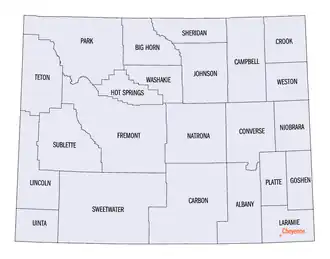 карта: География Вайоминга