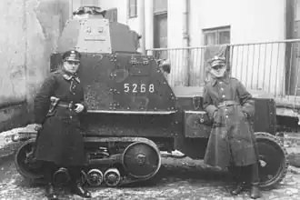 Samochód pancerny wz. 28 (бронемашины образца 1928 года), вооруженной пушкой Пюто СА 18. 1932 год.