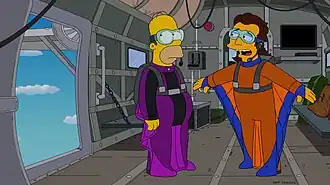 Гомер и Эдуардо готовятся совершить полёт в вингсьютах