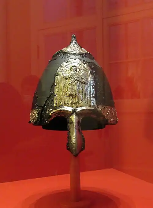 (Шлем после научной реставрации 2021 года)