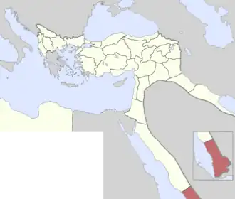 Вилайет Йемен на карте
