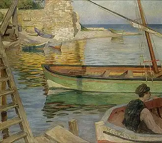 «Причал в Несебре», 1910 Холст, масло 86 × 96 см. Национальная художественная галерея, (София)