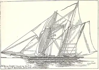 Американский каперский корабль «Young Teazer», захваченный, но взорванный у берегов Честера[англ.] в 1813 году