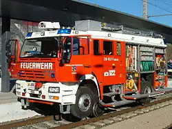 Автомобильно-железнодорожный пожарный автомобиль.