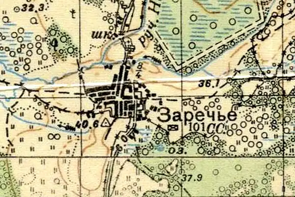 План деревни Заречье. 1941 год
