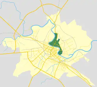Территория Заречья в начале XX века на современной карте Вологды