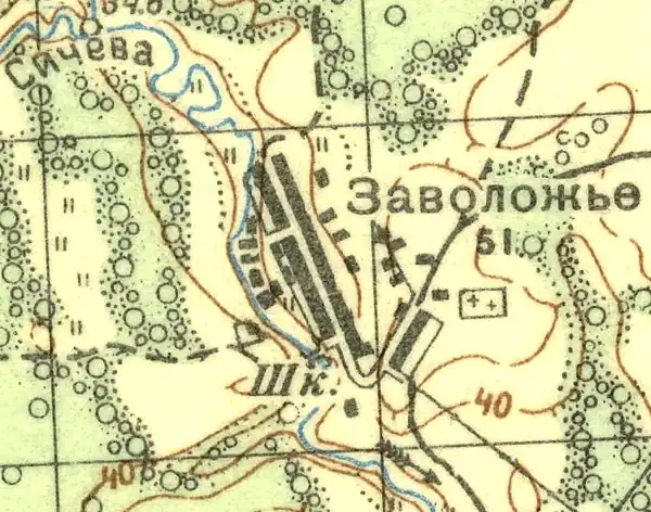 План деревни Заволожье. 1937 год