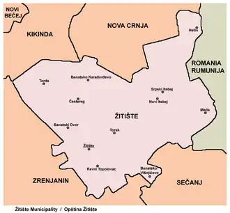 Житиште на карте