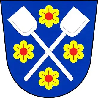 Изображение лопаты на гербе округа Сватослав (Чехия)