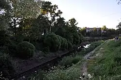 Место впадения в Вологду, вид с Рыбнорядского моста летом 2010 года.