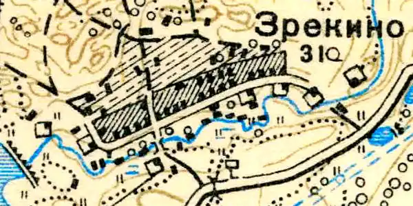 План деревни Зрекино. 1939 год