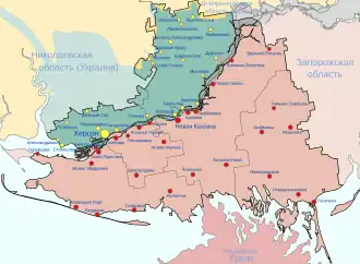 контролируемая Украиной
деоккупированная Украиной
оккупированная Россией
затопленные территории