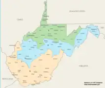 Западная Вирджиния, 3 округа