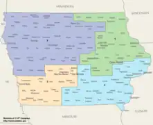 Айова, 4 округа