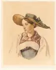 Девушка из Оберланда. 1830. Акварель. Швейцарская национальная библиотека, Берн