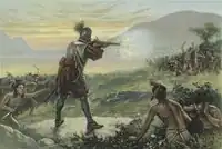 Первопроходец Шамплейн сражается с ирокезами.