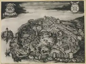 Выборг в XVI веке (реконструкция). На переднем плане Южный вал