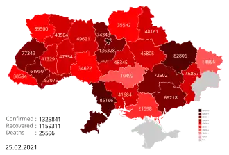 Подтверждённые случаи на территории Украины[1]